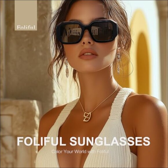 Oversized Polarized Sunglasses with UV400 Protection, Acetate Frame main image 4